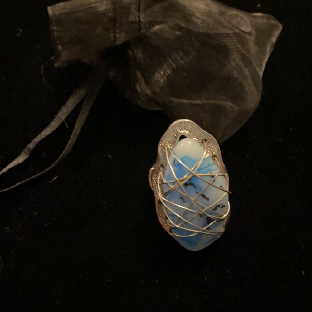 Blue and Silver Statement Ring
